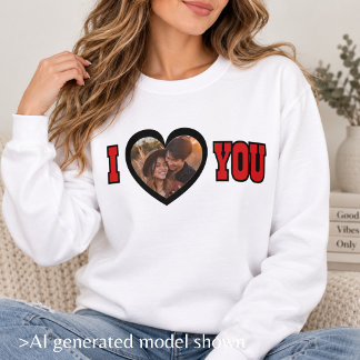 Aangepaste koppel foto hart ik hou van jou romanti trui