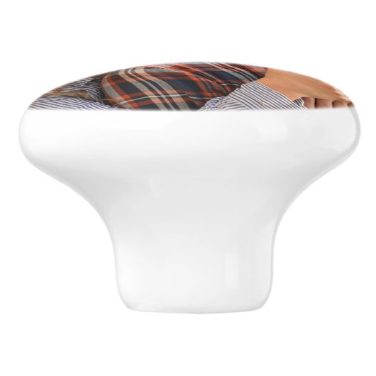 Aangepaste koppel foto keramische knop (Zijkant)