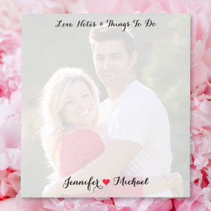 Aangepaste koppel foto liefdesbriefjes takenlijst notitieblok