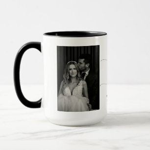 aangepaste koppel foto met mr en mrs tekst  mok