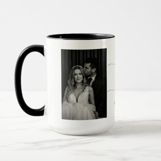 aangepaste koppel foto met mr en mrs tekst  mok (Links)