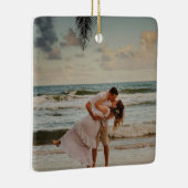 Aangepaste koppel foto ornament, Foto kerst Keramisch Ornament (Rechts)