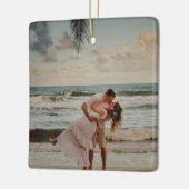 Aangepaste koppel foto ornament, Foto kerst Keramisch Ornament (Links)