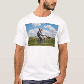 Aangepaste koppel foto t-shirt