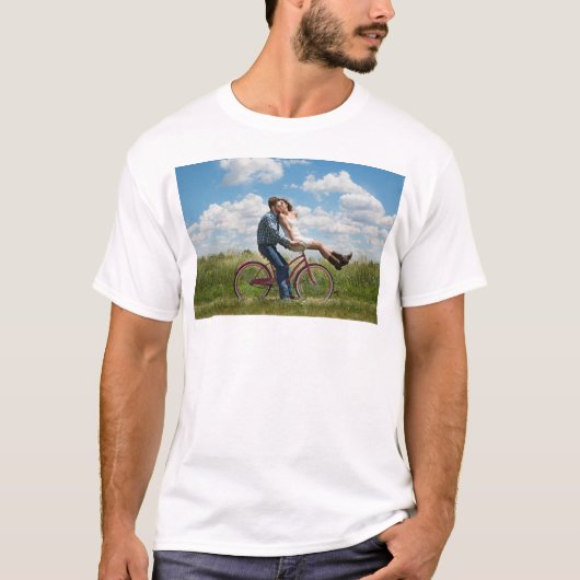 Aangepaste koppel foto t-shirt (Voorkant)