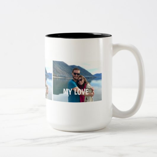 Aangepaste koppel fotobeker – Liefdesgeschenk Tweekleurige Koffiemok (Rechts)