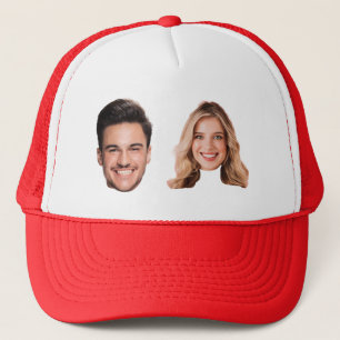 Aangepaste Koppel Gezicht Liefde Hoed   Jubileum C Trucker Pet