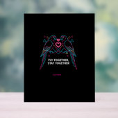 Aangepaste koppel jubileum neon papegaaien winter  acryl bord (Neutraal)