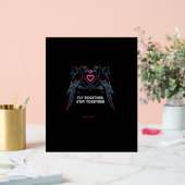 Aangepaste koppel jubileum neon papegaaien winter  acryl bord (Huwelijk)