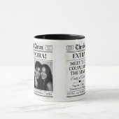 Aangepaste koppelkrantmok, lieve stel mok (Midden)