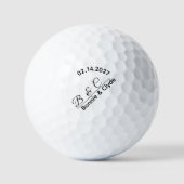 Aangepaste koppelmonogramnamen datum unieke stijlv golfballen (Voorkant)