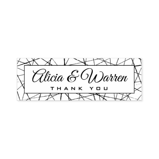 Aangepaste koppelnamen en tekst in artistiek lijst  zelfinktende stempel (Design)