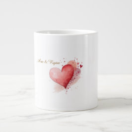 Aangepaste Koppelnamen Watercolor Hart Specialist Grote Koffiekop