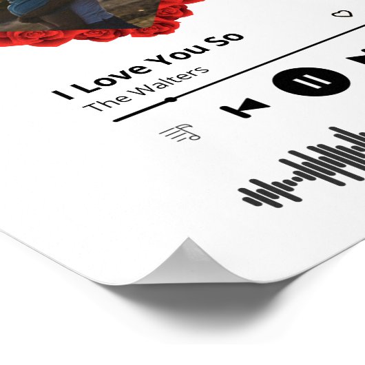 Aangepaste koppels foto | Heart Shadow Flowers Poster (Hoek)