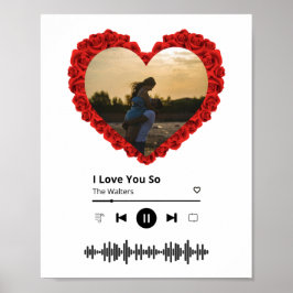 Aangepaste koppels foto | Heart Shadow Flowers Poster