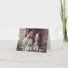Aangepaste Koppels Foto Liefde Script Bedankkaart