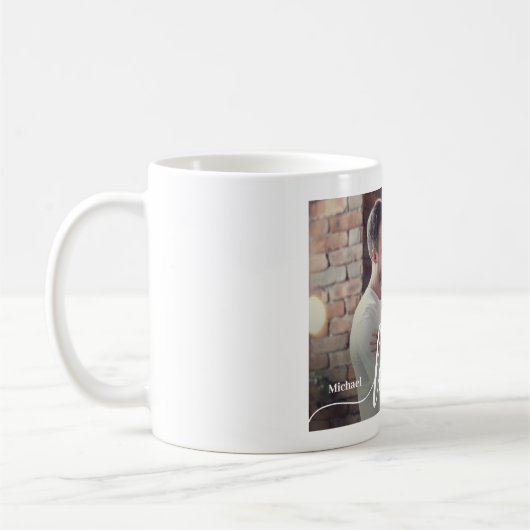 Aangepaste Koppels Foto Liefde Script Koffiemok (Links)