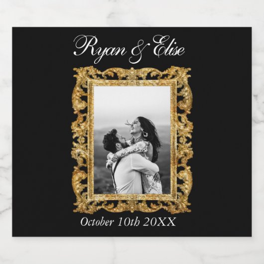 Aangepaste Koppels Huwelijkscadeau Sparkling Wijnetiket (Enkel label)