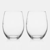 Aangepaste Koppels Monogram Naam Jubileum Wijnglas Zonder Voet (Links)