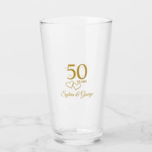Aangepaste koppels Naam Keepsake 50ste Jubileum Gi Glas