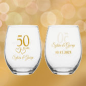Aangepaste koppels Naam Keepsake 50ste Jubileum Gi Wijnglas Zonder Voet