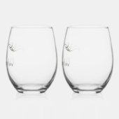 Aangepaste koppels Namen 25e Jubileum Keepsake Wijnglas Zonder Voet (Links)