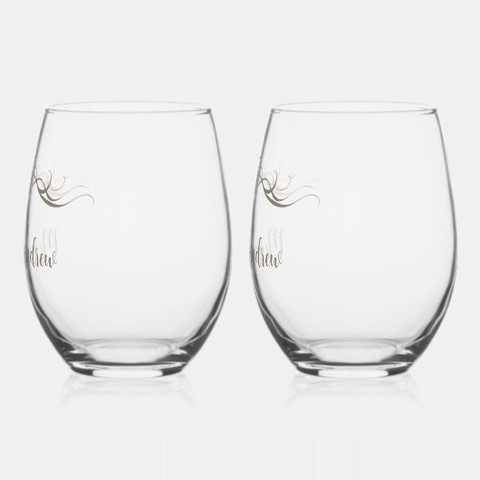 Aangepaste koppels Namen 25e Jubileum Keepsake Wijnglas Zonder Voet (Links)