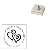 Aangepaste Koppels Namen Ronde Return Adres Bruilo Rubberstempel (Gestempeld)