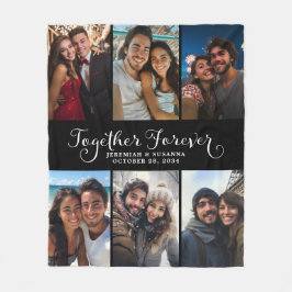 Aangepaste koppels samen voor altijd Fotocollage Fleece Deken