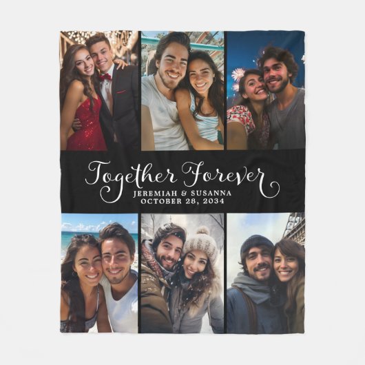 Aangepaste koppels samen voor altijd Fotocollage Fleece Deken (Voorkant)
