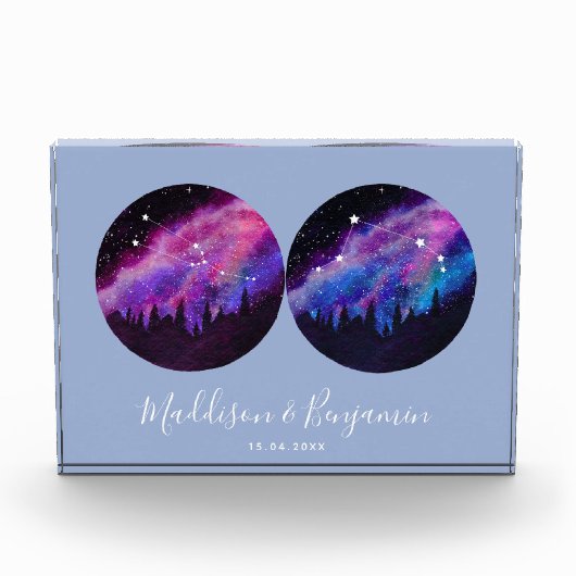 Aangepaste Koppels Zodiac Gifts Elke Horoscoop Fotoblokken (Voorkant)