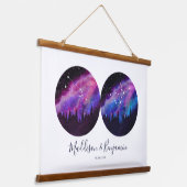 Aangepaste Koppels Zodiac Gifts Elke Horoscoop Hangend Wandkleed (Gebogen)