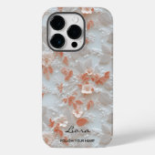 Aangepaste Koraal Geborduurde Bloemen met Quote Case-Mate iPhone Case (Achterkant)