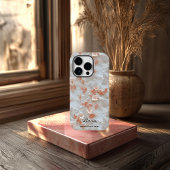 Aangepaste Koraal Geborduurde Bloemen met Quote Case-Mate iPhone Case