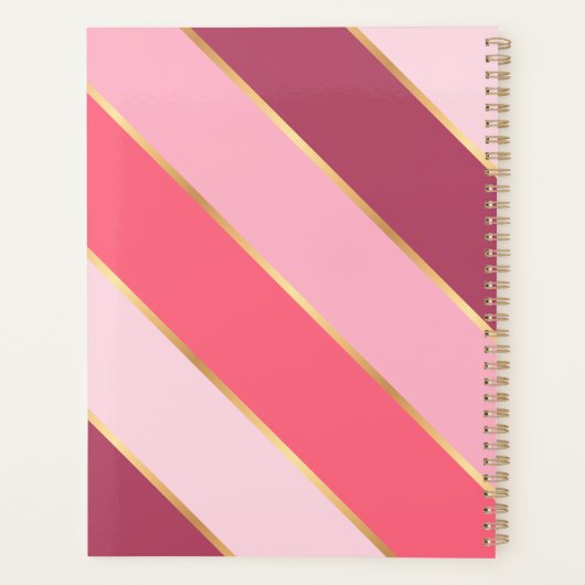 Aangepaste koraal rode blush mauve roze gouden kun planner (Achterkant)