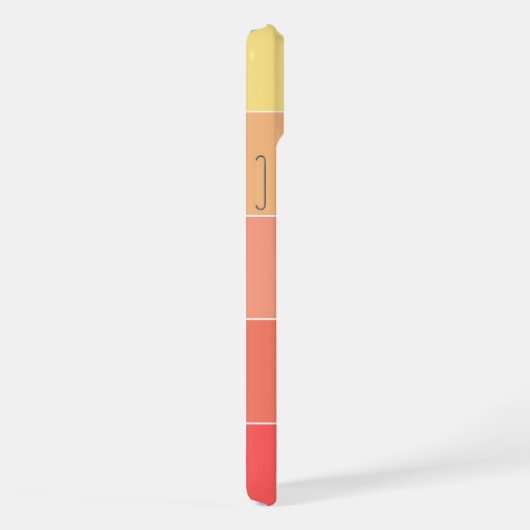 Aangepaste koraal rode perzik Sinaasappel gele str iPhone Hoesje (Rechterkant)