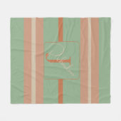 Aangepaste koraal sage gestreepte monogram boho pa fleece deken (Voorkant (Horizontaal))