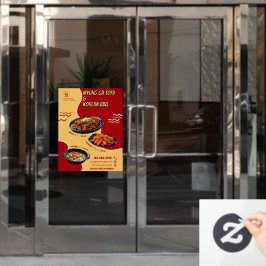 Aangepaste Koreaanse restaurantreclame deur Raamsticker