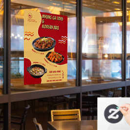 Aangepaste Koreaanse restaurantreclamefront Raamsticker