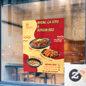 Aangepaste Koreaanse restaurantreclamefront Raamsticker (Cafe Raam)