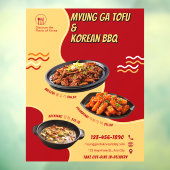 Aangepaste Koreaanse restaurantreclamefront Raamsticker (Vel 3)