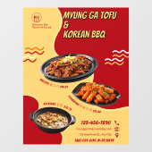 Aangepaste Koreaanse restaurantreclamefront Raamsticker (Vel)