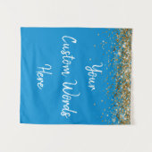 Aangepaste korenbloemblauwe verjaardagsfeest Fotoh Wandkleed (Voorkant (horizontaal))