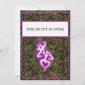 Aangepaste korte kleurenuitnodiging voor jaagbruil kaart (Achterkant)