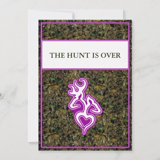 Aangepaste korte kleurenuitnodiging voor jaagbruil kaart (Achterkant)