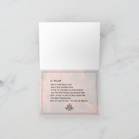 Aangepaste korting voor brandweerlieden Hartelijk  Bedankkaart (Binnen)