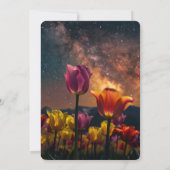 Aangepaste kosmische tulpen bruiloft kaart (Achterkant)