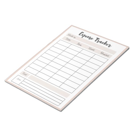 Aangepaste kostentrackers notitieblok (Schuin)