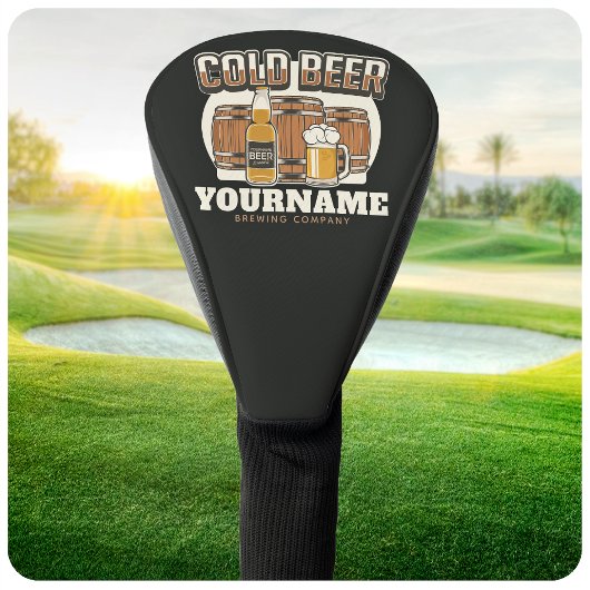 Aangepaste koude bieren, eik en brei golfheadcover