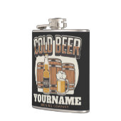 Aangepaste koude bieren, eik en brei heupfles (Links)